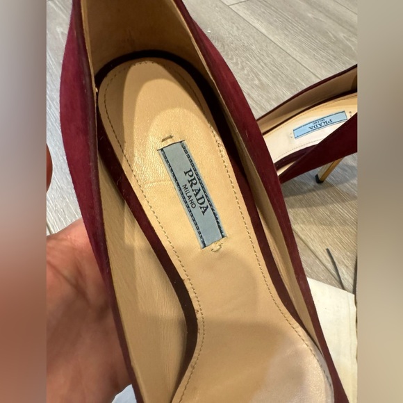 Prada Burgundy Suede Heels - Picture 5 of 6